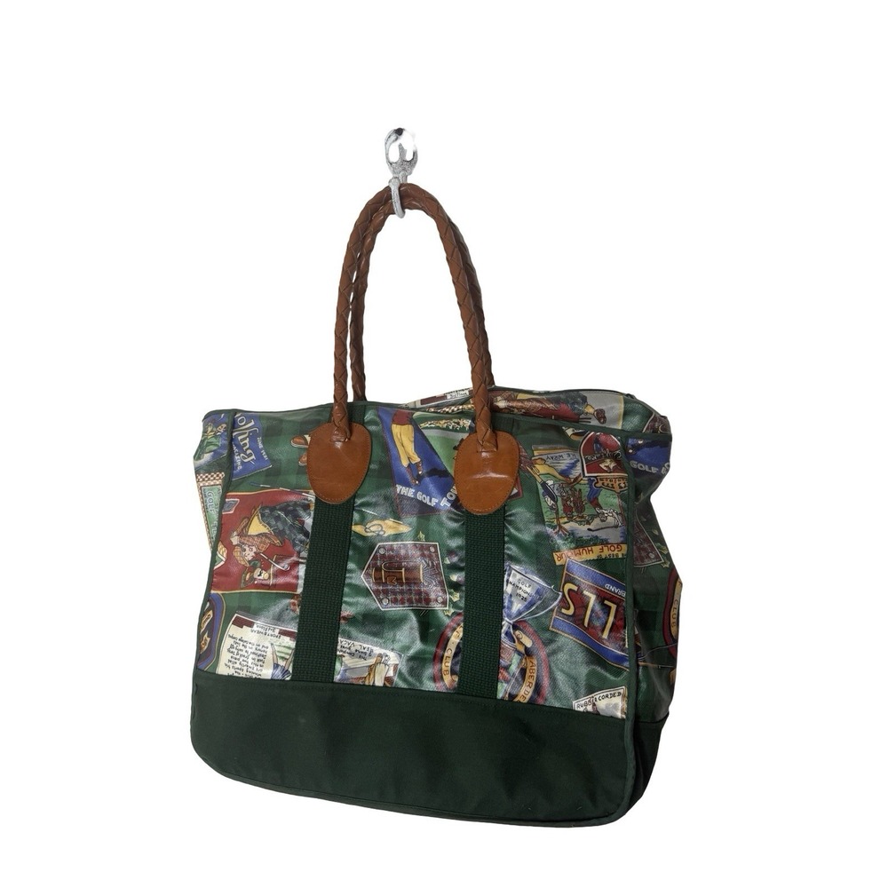 Nordic House Designs NYC Golf Theme Handbag Leather Handles.